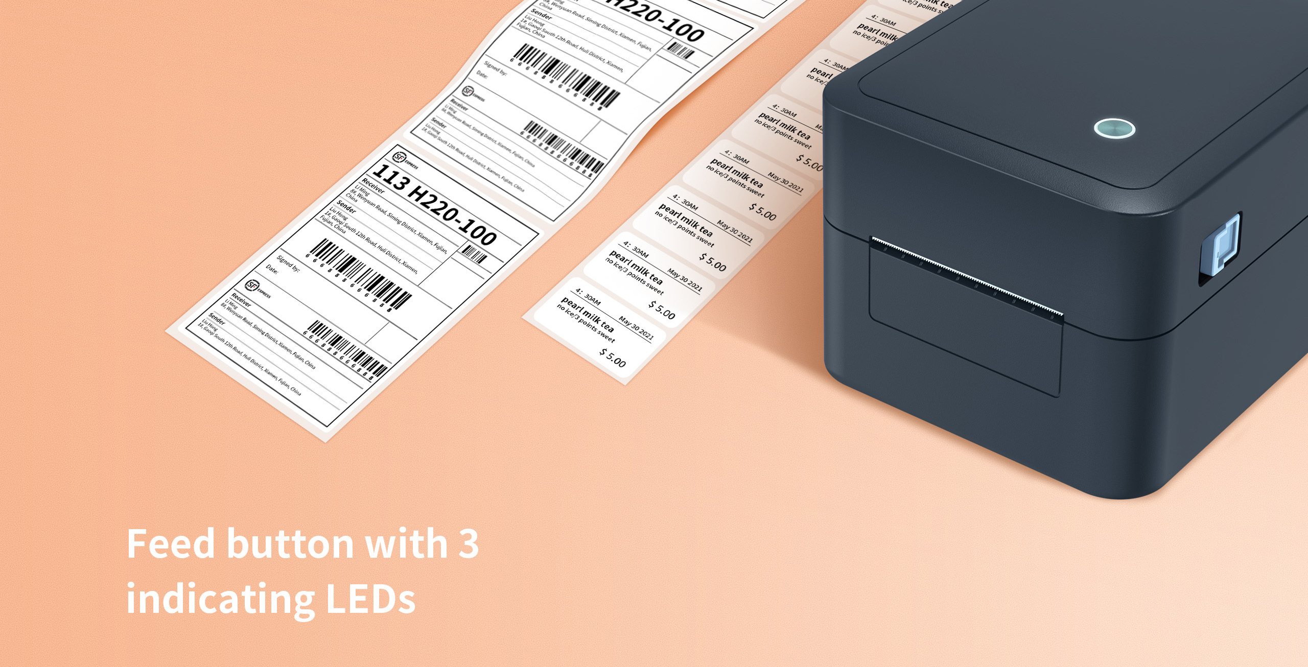 What is the most common label printer used in food service and commercial kitchens